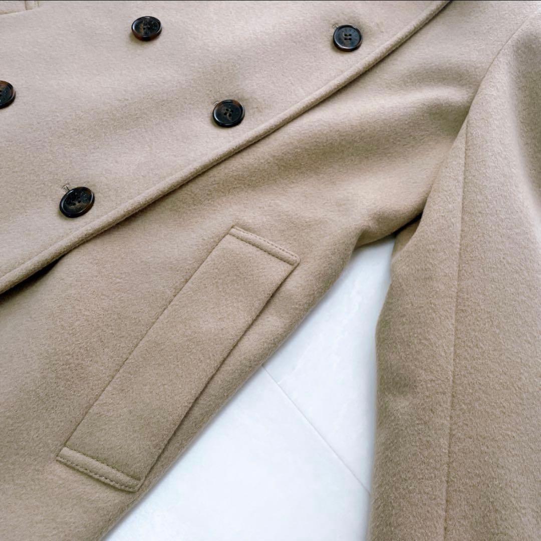 極美品✨近年 マッキントッシュ ウールカシミヤ ピーコート ロゴボタン キャメル