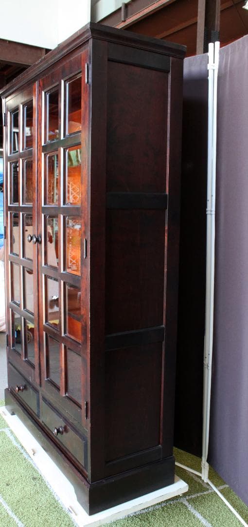 送料込み①★北海道民芸家具☆書棚/本棚/キャビネット☆樺/カバ☆焼印あり☆