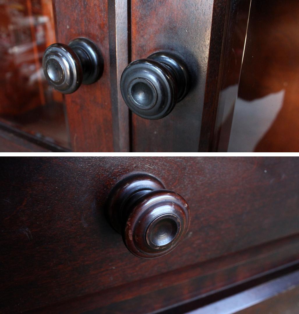 送料込み①★北海道民芸家具☆書棚/本棚/キャビネット☆樺/カバ☆焼印あり☆