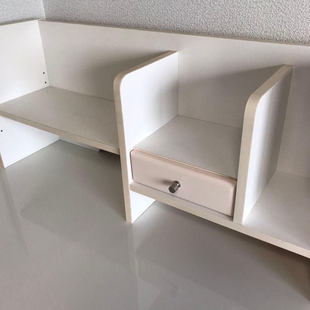 学習机 鏡面 ホワイト&薄ピンク 姫系 ①