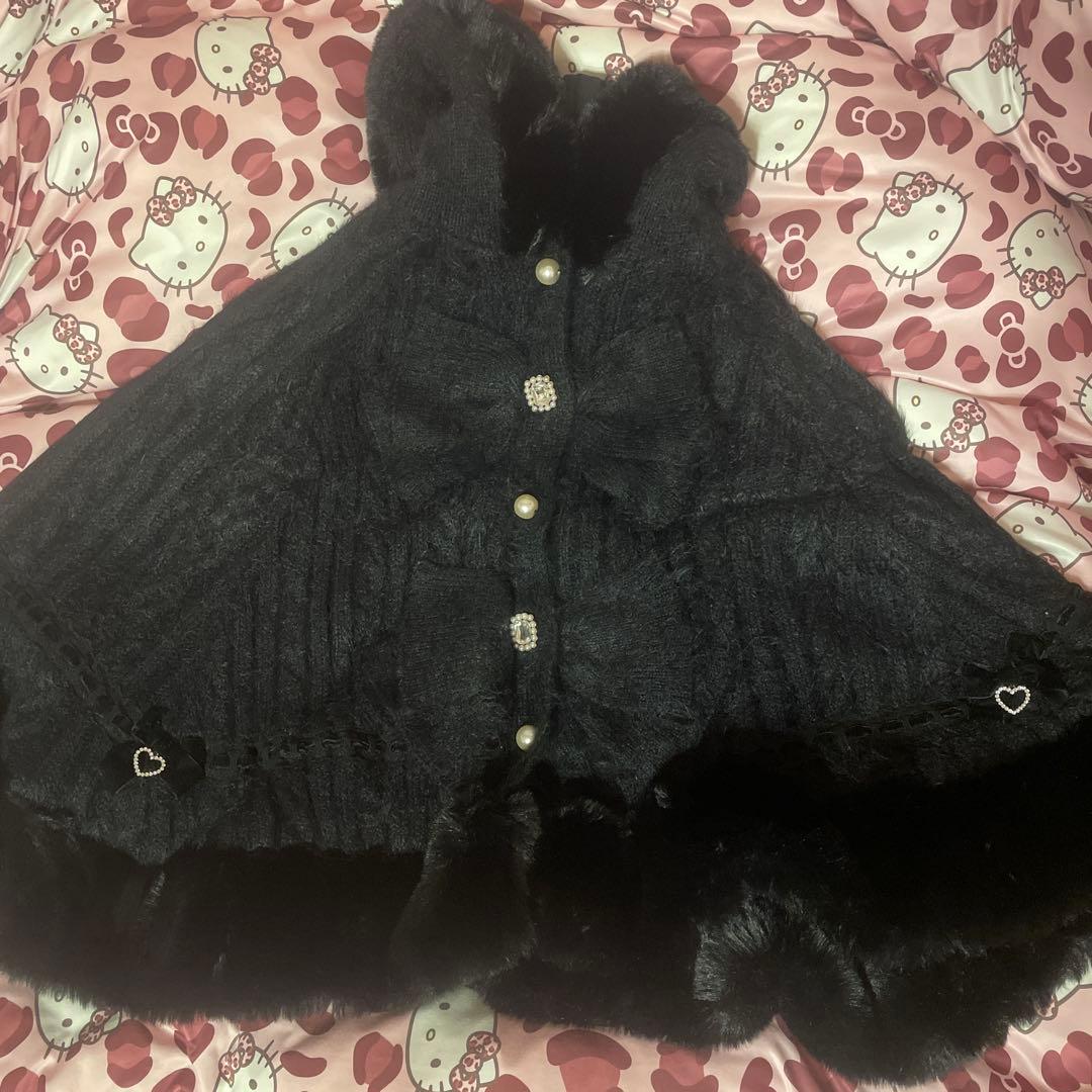 LIZLISA ブラックポンチョ