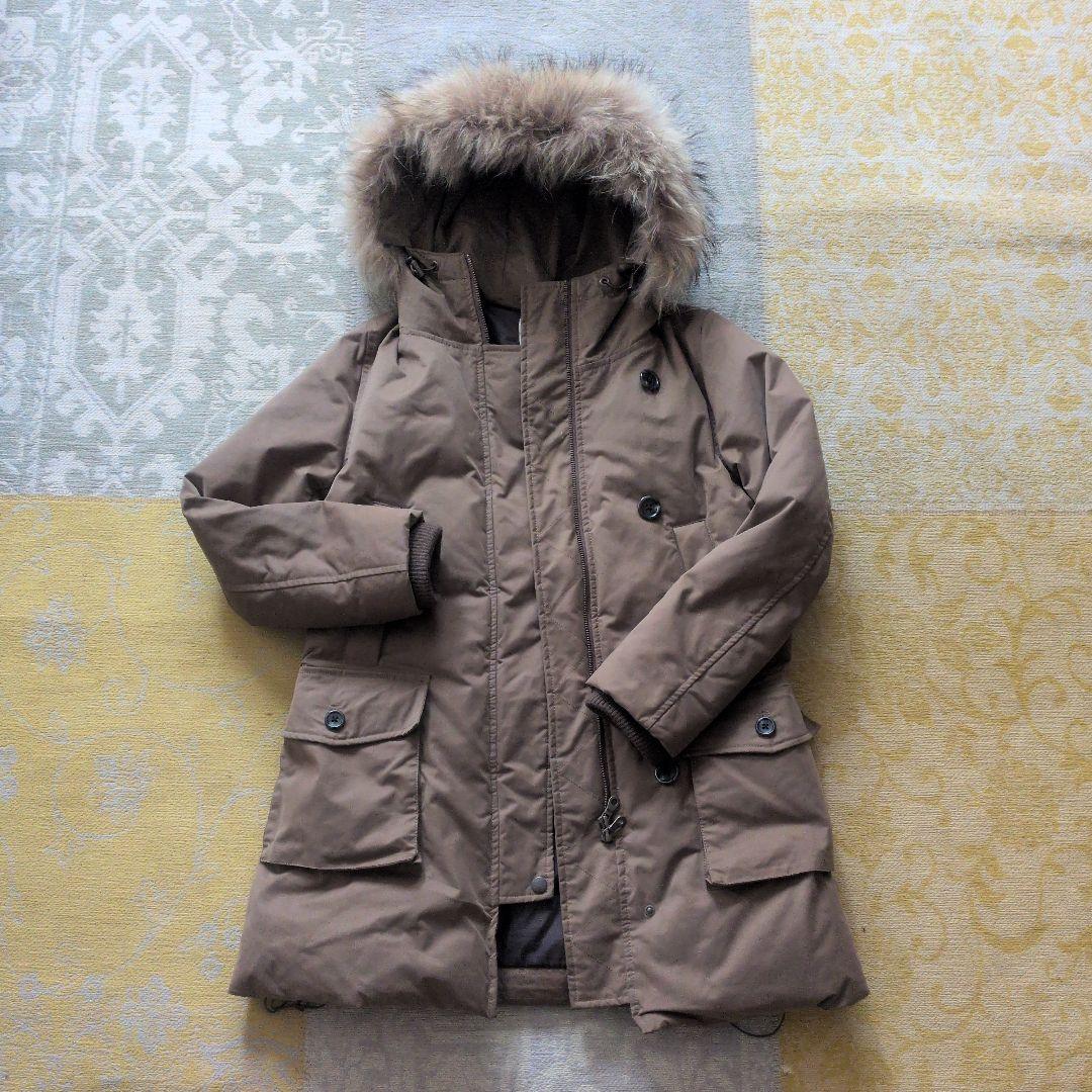 INED ブラウン系 フード付き モッズコート