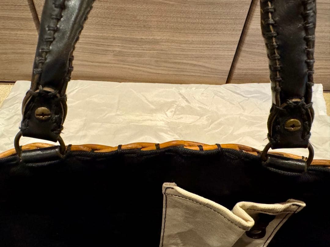 エバゴスe.ba.gos人気のトートバスケットレザーハンドル　ブラック　美品