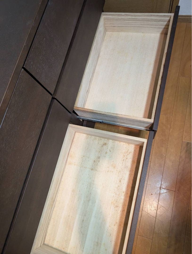 ■送料込■無印良品 木製チェスト 4段ワイド タモ材 タンス 棚 収納廃盤品