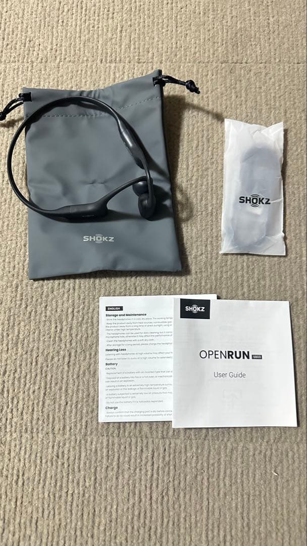 【最終値下年末迄】SHOKZ OPENRUN 骨伝導イヤホン ブラック