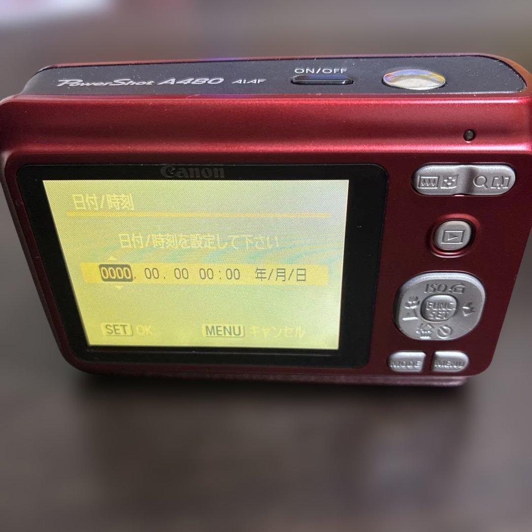 Canon PowerShot A480 デジタルカメラ　レッド　乾電池式　美品