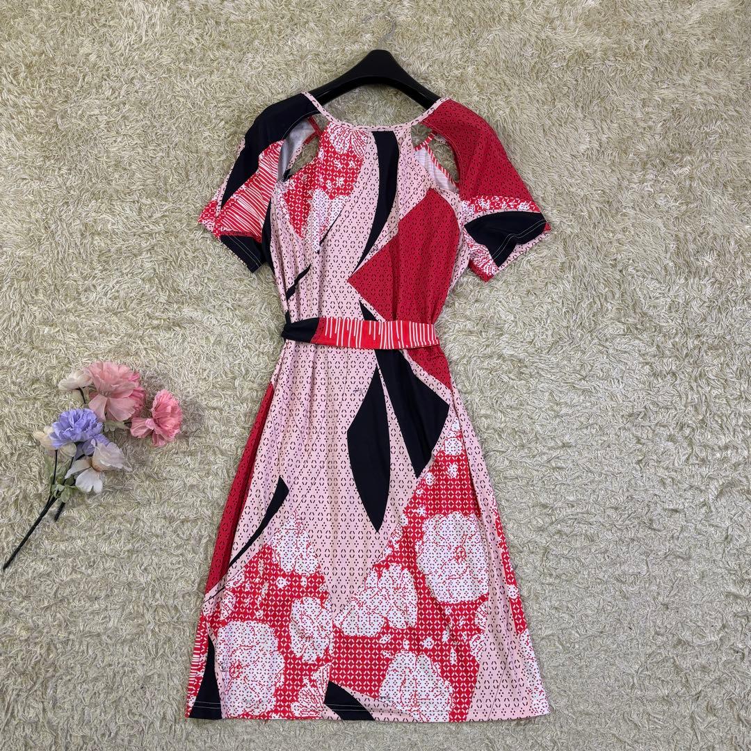 エミリオプッチ　大きいサイズ　プッチ柄　シルク100% 膝丈ワンピース　半袖