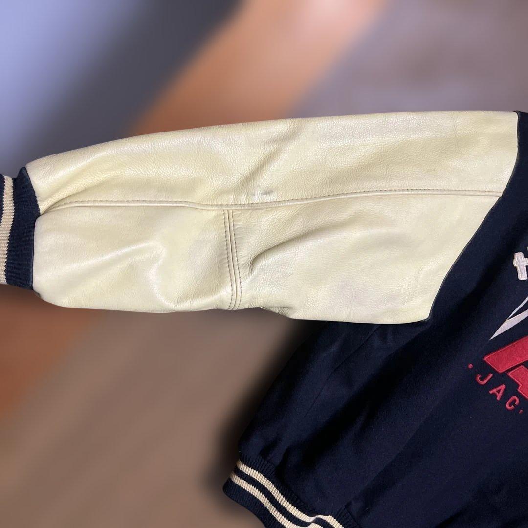 VAN JAC スタジアムジャンパー　 Lサイズ　袖皮　ネイビー