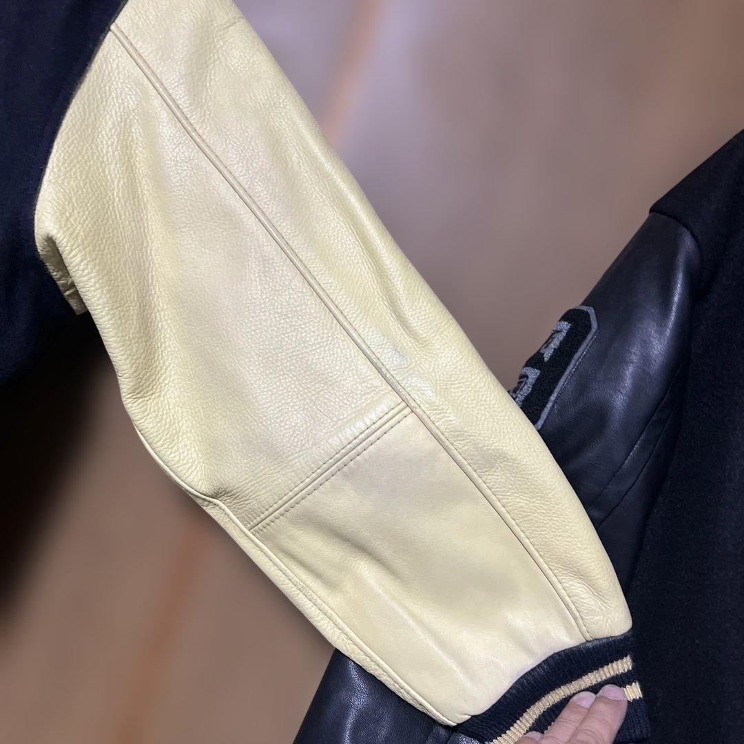 VAN JAC スタジアムジャンパー　 Lサイズ　袖皮　ネイビー