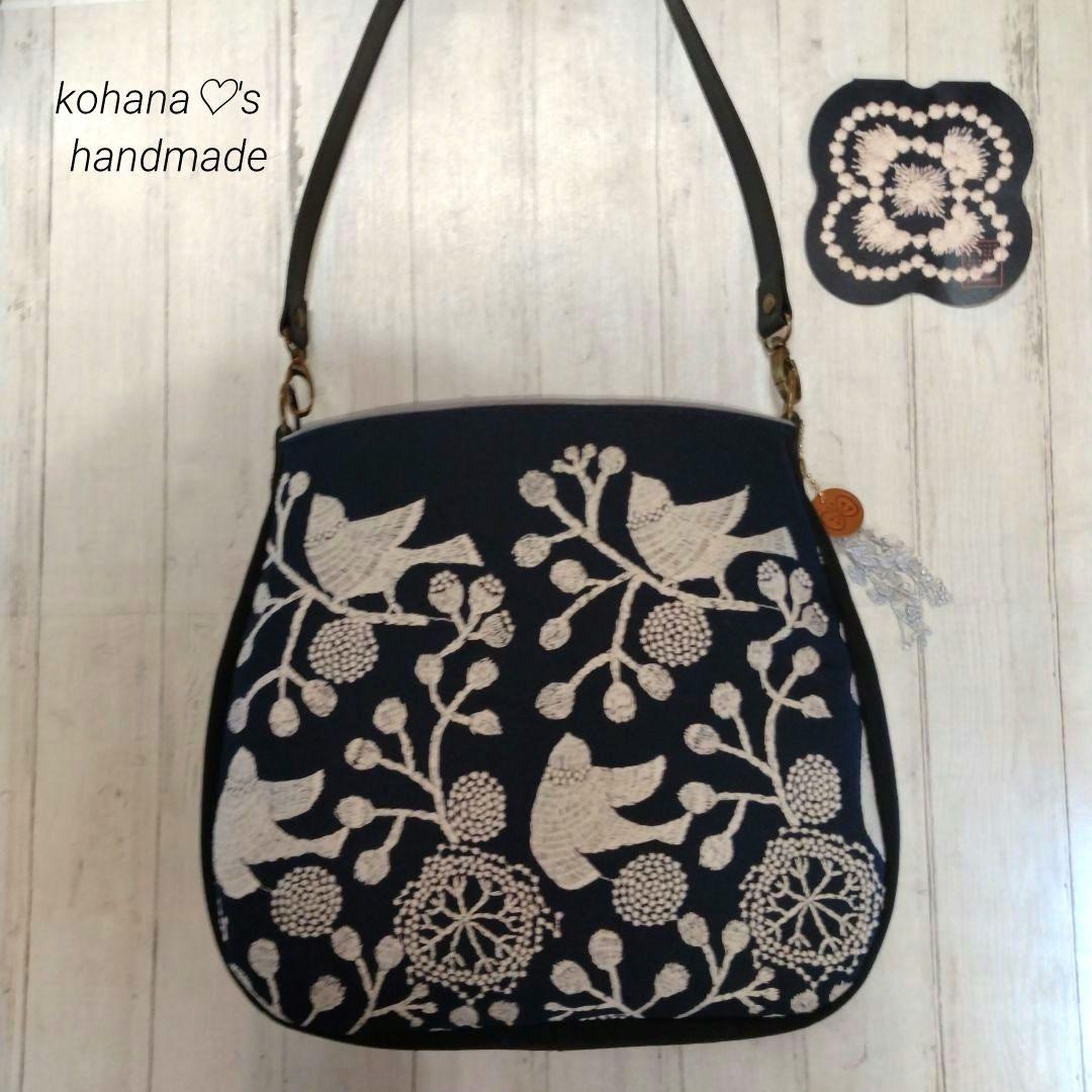 ハンドメイドஐ..ラウンドショルダーバッグ∂б点と線模様製作所⚮̈