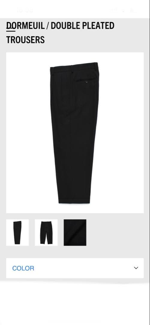 wacko maria DORMEUIL ダブルプリーツスラックス ブラック