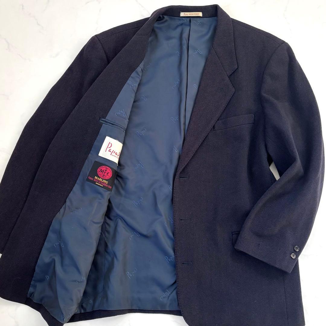 XL相当 パパス MARLING&EVANS ヘリンボーン テーラードジャケット