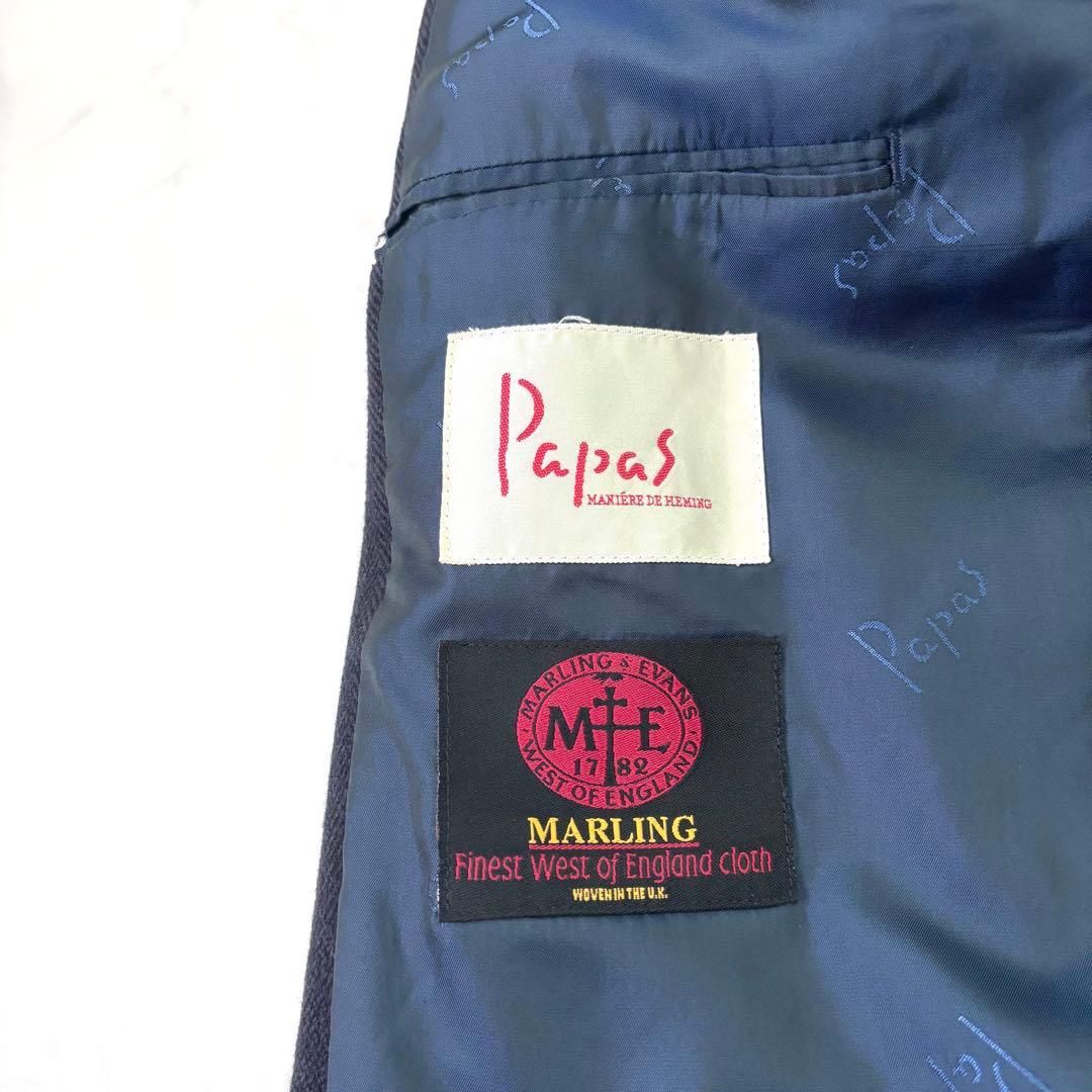 XL相当 パパス MARLING&EVANS ヘリンボーン テーラードジャケット