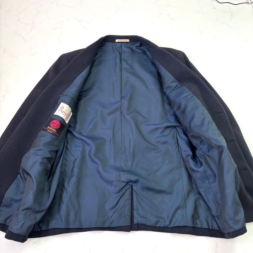 XL相当 パパス MARLING&EVANS ヘリンボーン テーラードジャケット