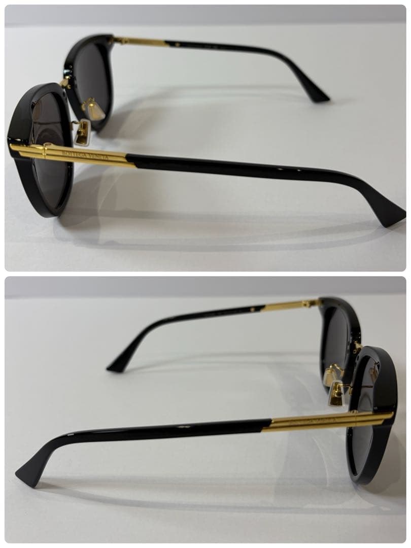 【極美品】ボッテガヴェネタ BV1298SA ウェリントン型サングラス 黒/金