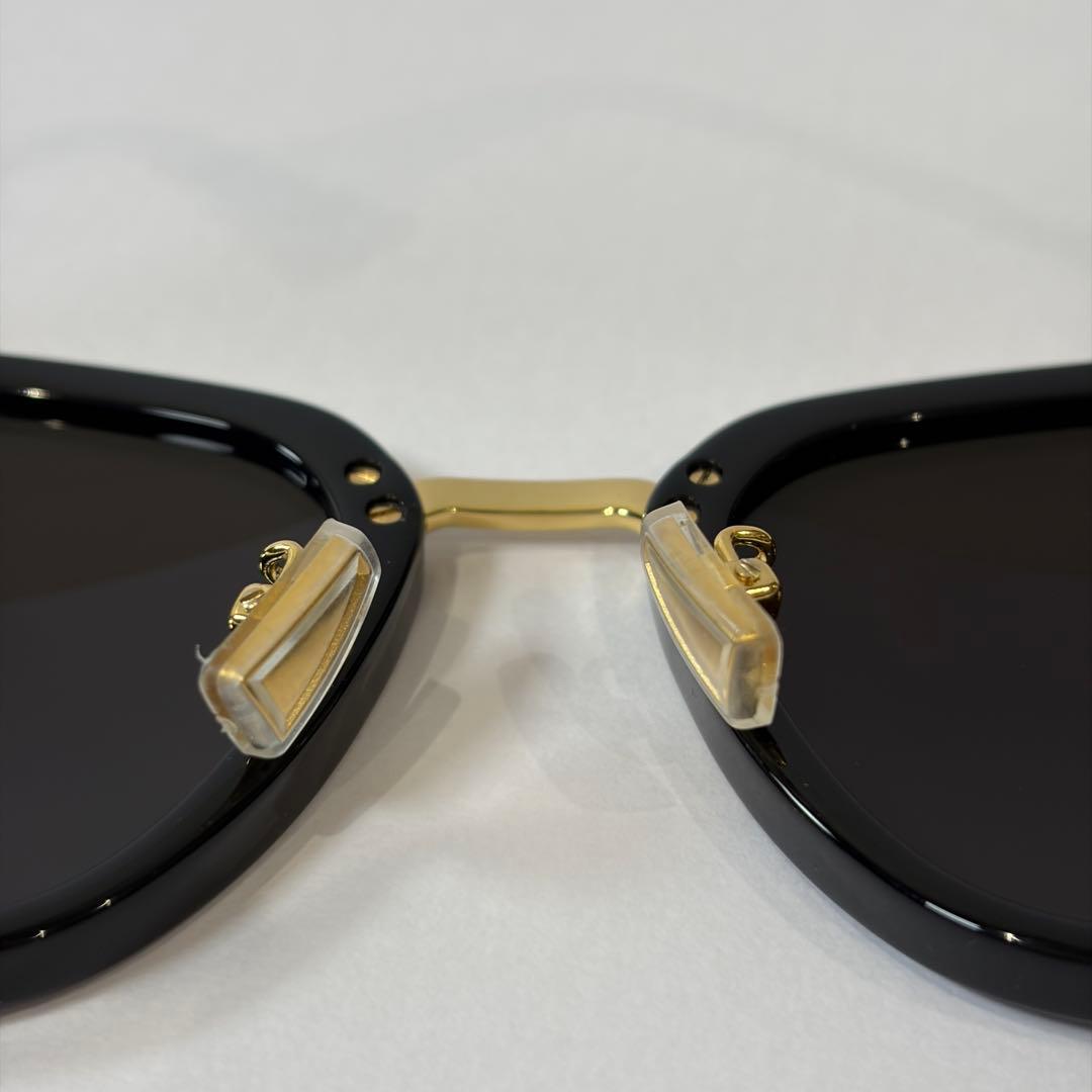 【極美品】ボッテガヴェネタ BV1298SA ウェリントン型サングラス 黒/金