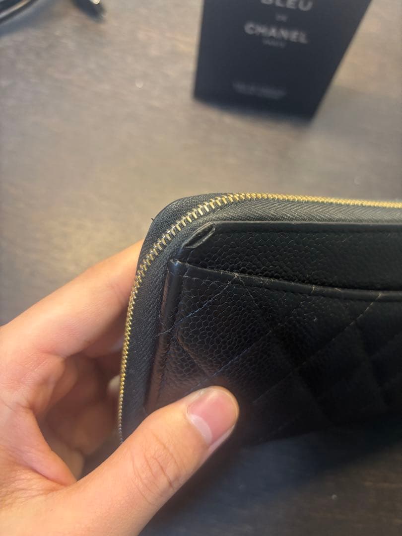 CHANEL シャネル　キャビアスキン　長財布　マトラッセ　正規品