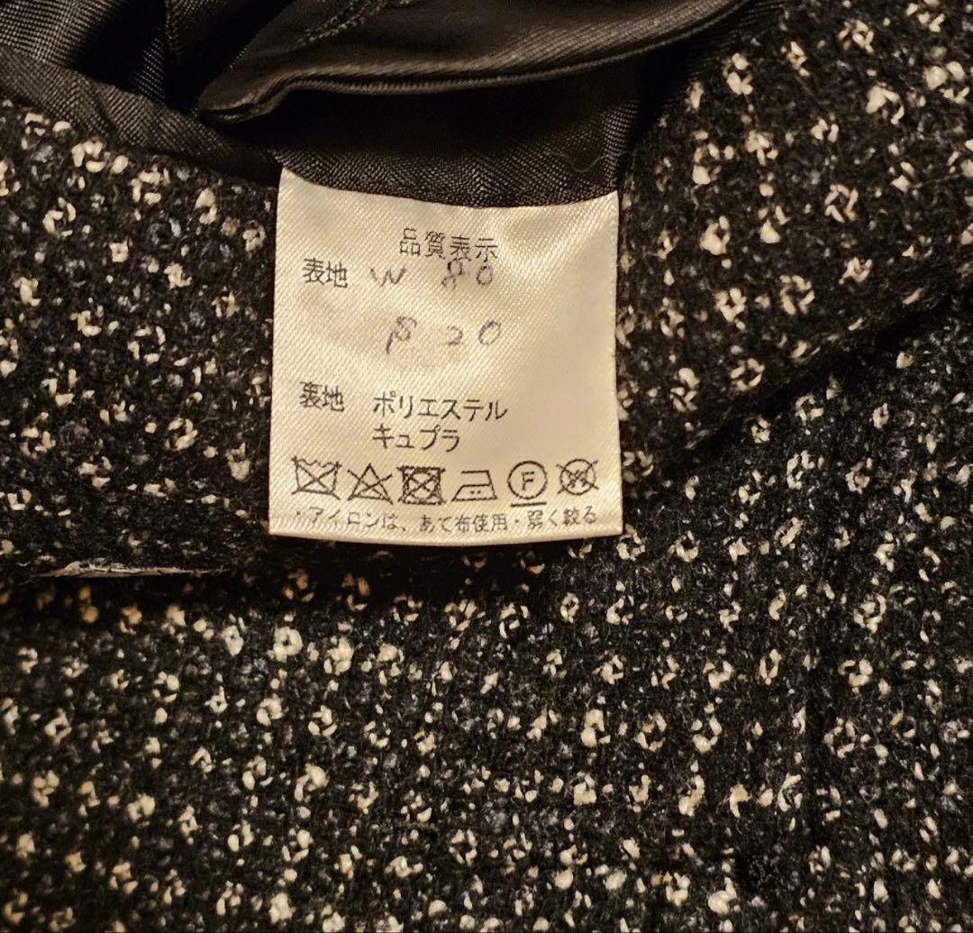 【美品】canonico tweedダブルブレストジャケット 濃紺×グレー