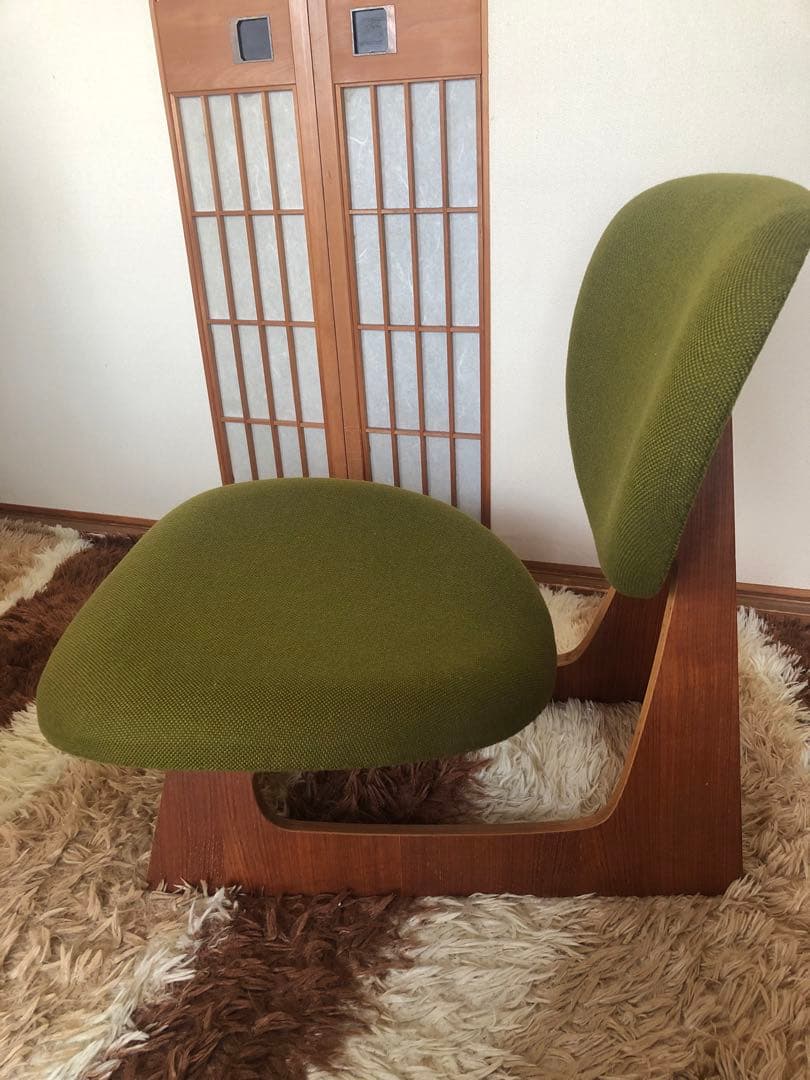 天童木工　低座イス　グリーン系