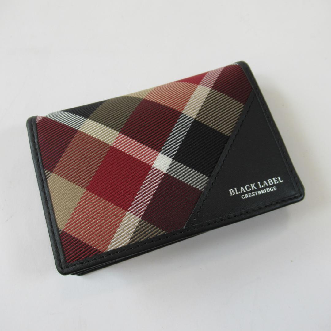 ブラックレーベルクレストブリッジ新品レッド クレストブリッジチェックカードケース