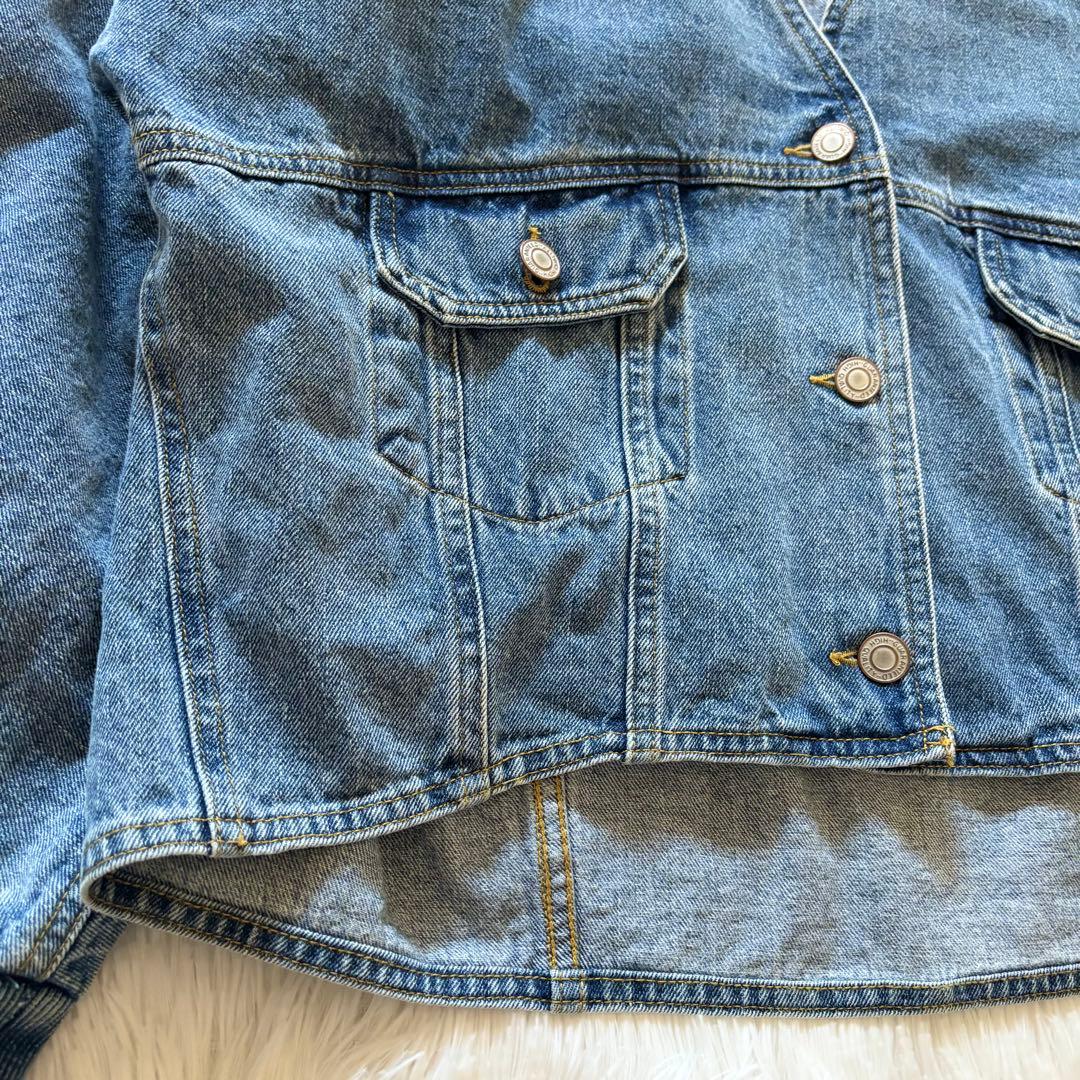 パシオーネ　カフネ デニムジャケット ノーカラー