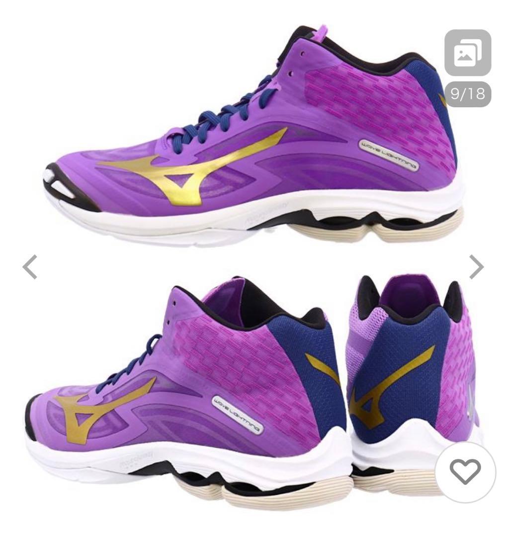 ミドルカットバレーボールシューズ　ブライトパープル/ゴールド　25.5㎝