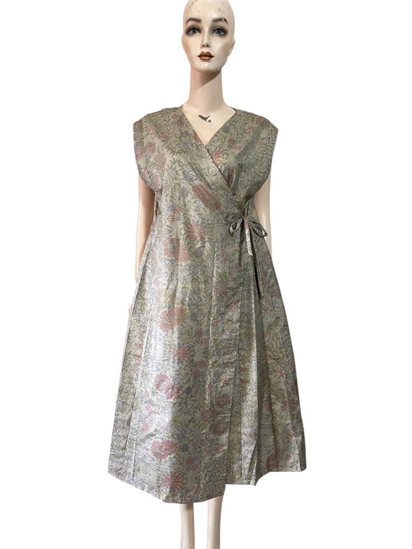 着物リメイクワンピース　大島紬　2月上司発送