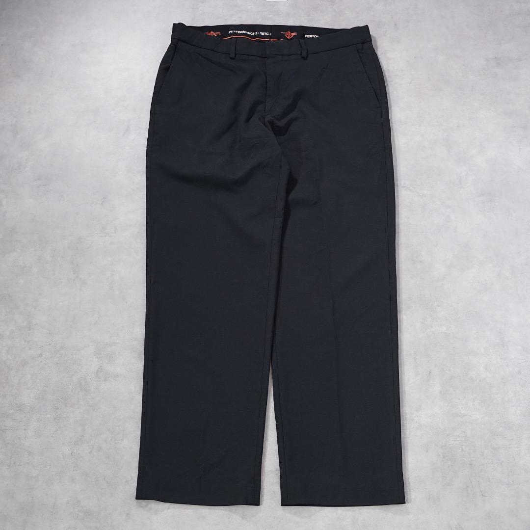 ドッカーズ リーバイス W34 スラックス ボトム 古着 ロゴ 黒 18282