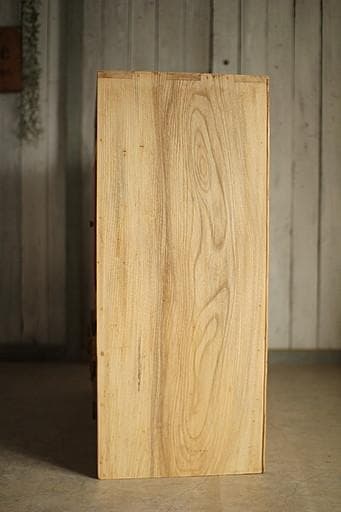 古い木枠のガラス戸棚　木製引き出し6杯　食器棚　本棚　キャビネット　古家具