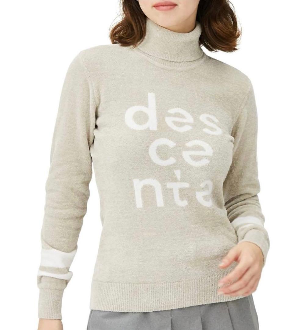 デサントゴルフ　タートルネックインターシャモールセーター　ニット