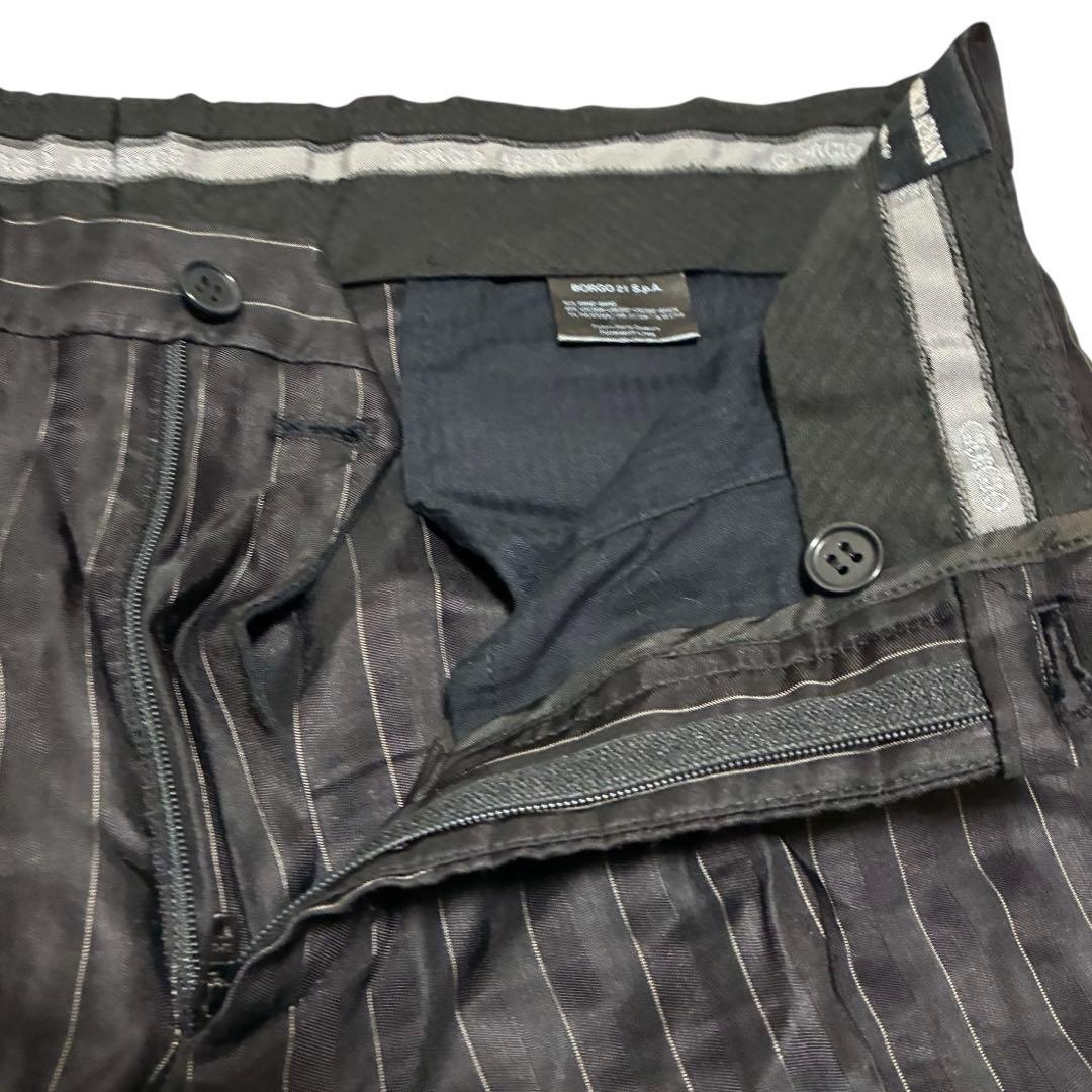 希少　ジョルジオアルマーニ　黒タグ　セットアップスーツ　ブラック　ストライプ