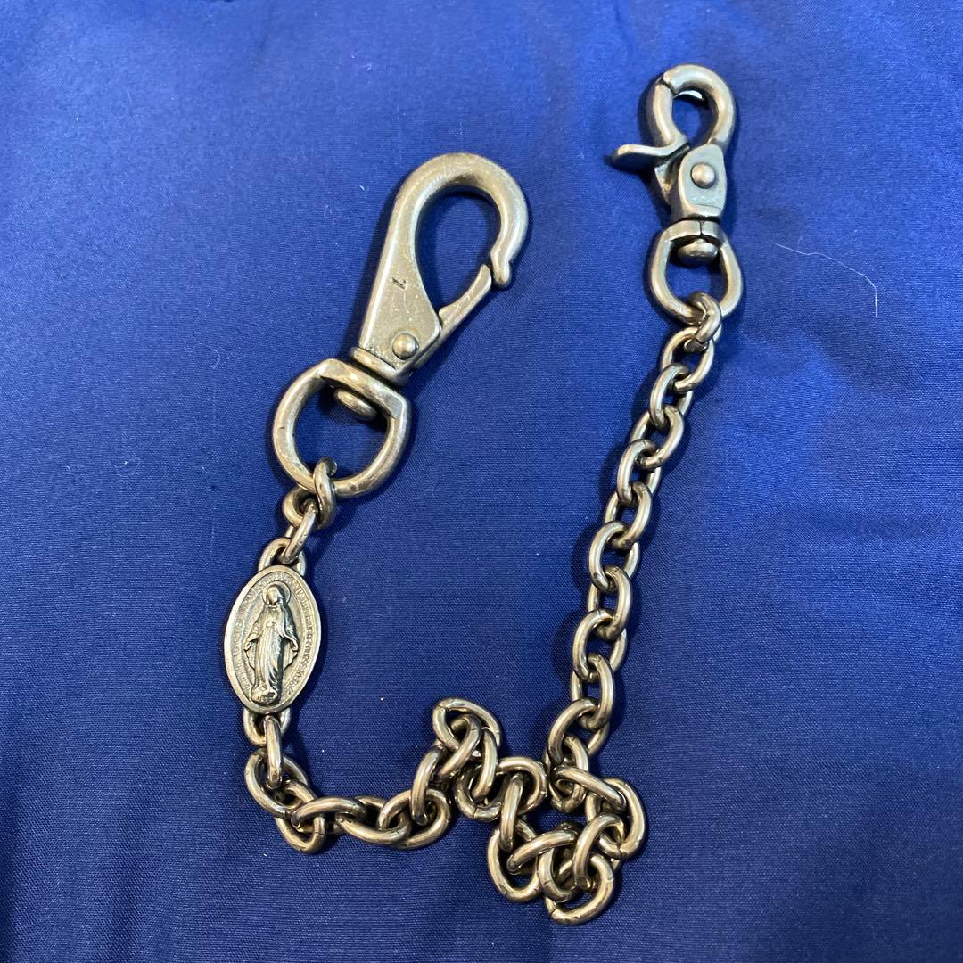 シルバー ウォレットチェーン メダイ付き