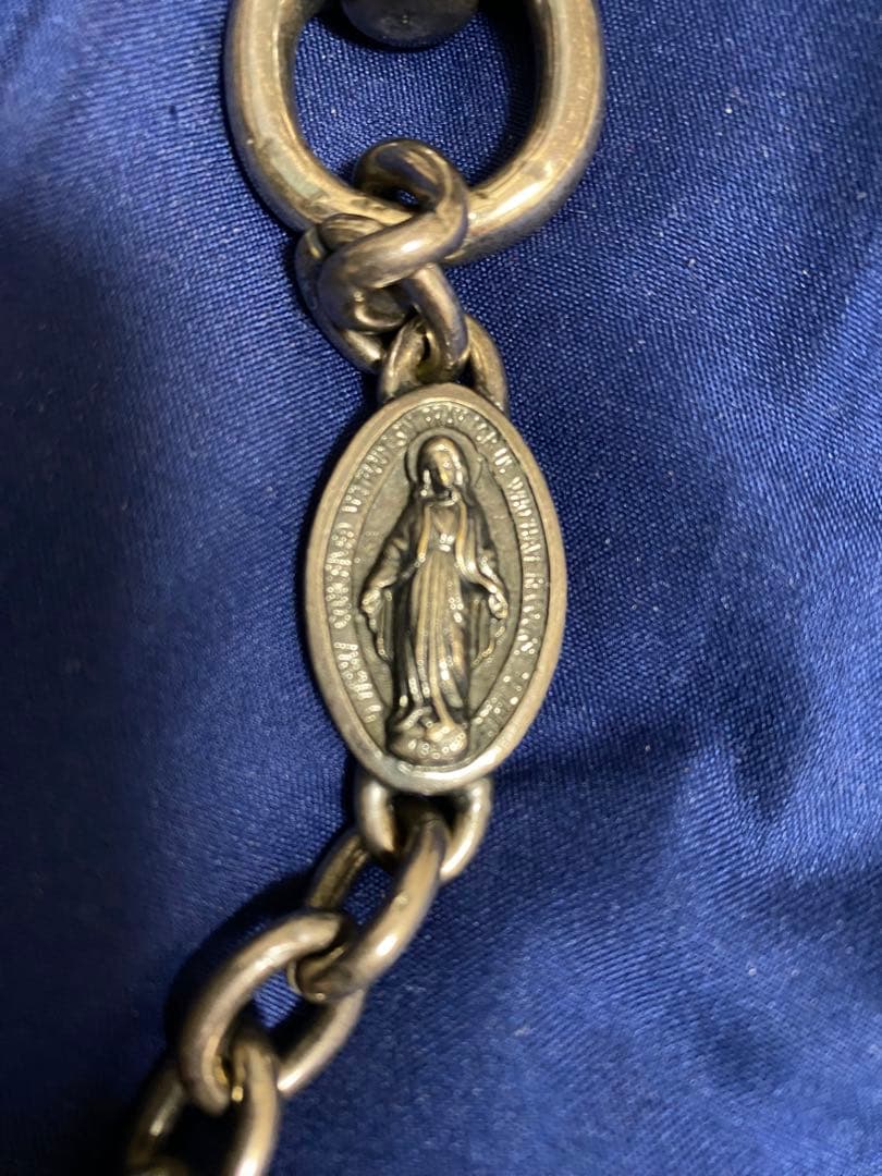 シルバー ウォレットチェーン メダイ付き