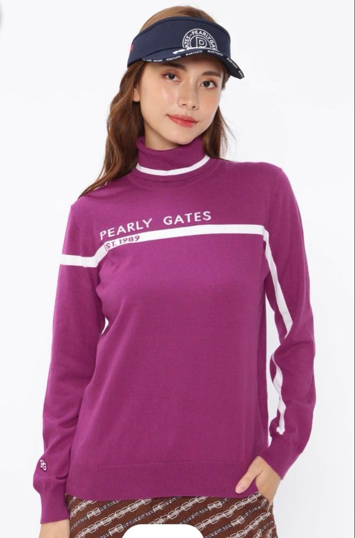 値下げ　新品タグ付き　 パーリーゲイツ ソフトタッチハイネックニット　サイズ2