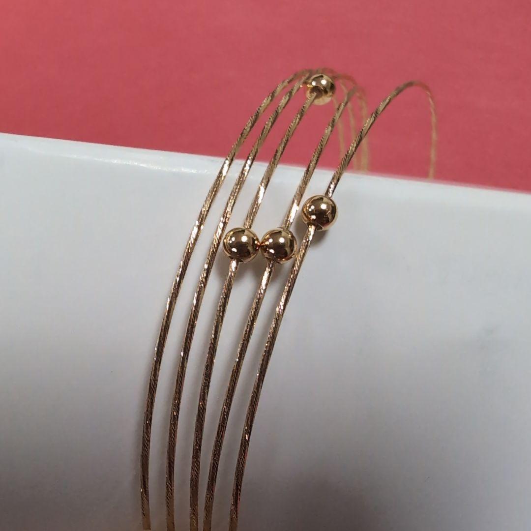 GSTV　K18PGシャインカット5連フリーバングル(未使用品)