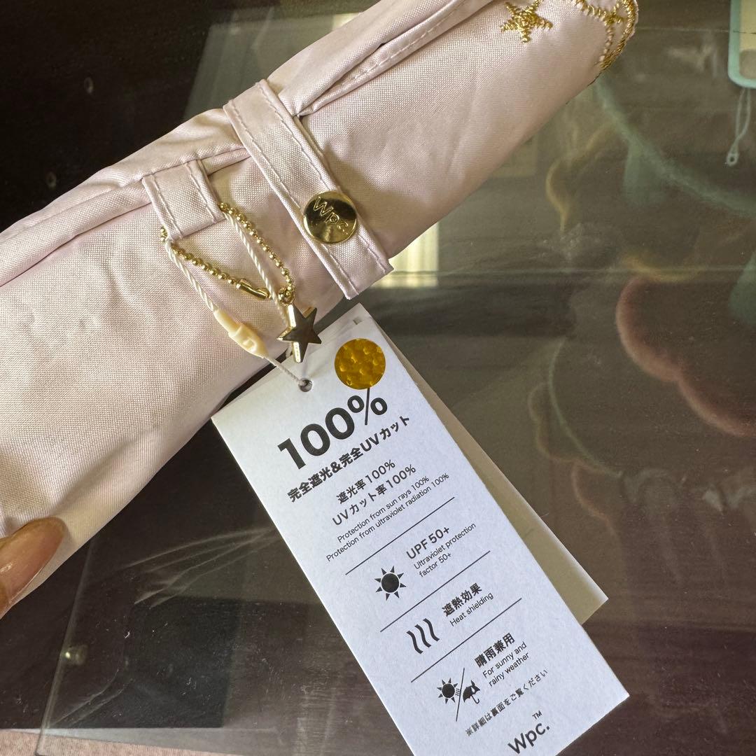 新品　w.p.c 遮熱・遮光ミニパラソル UV折り畳み傘 日傘　星柄ピンク5本