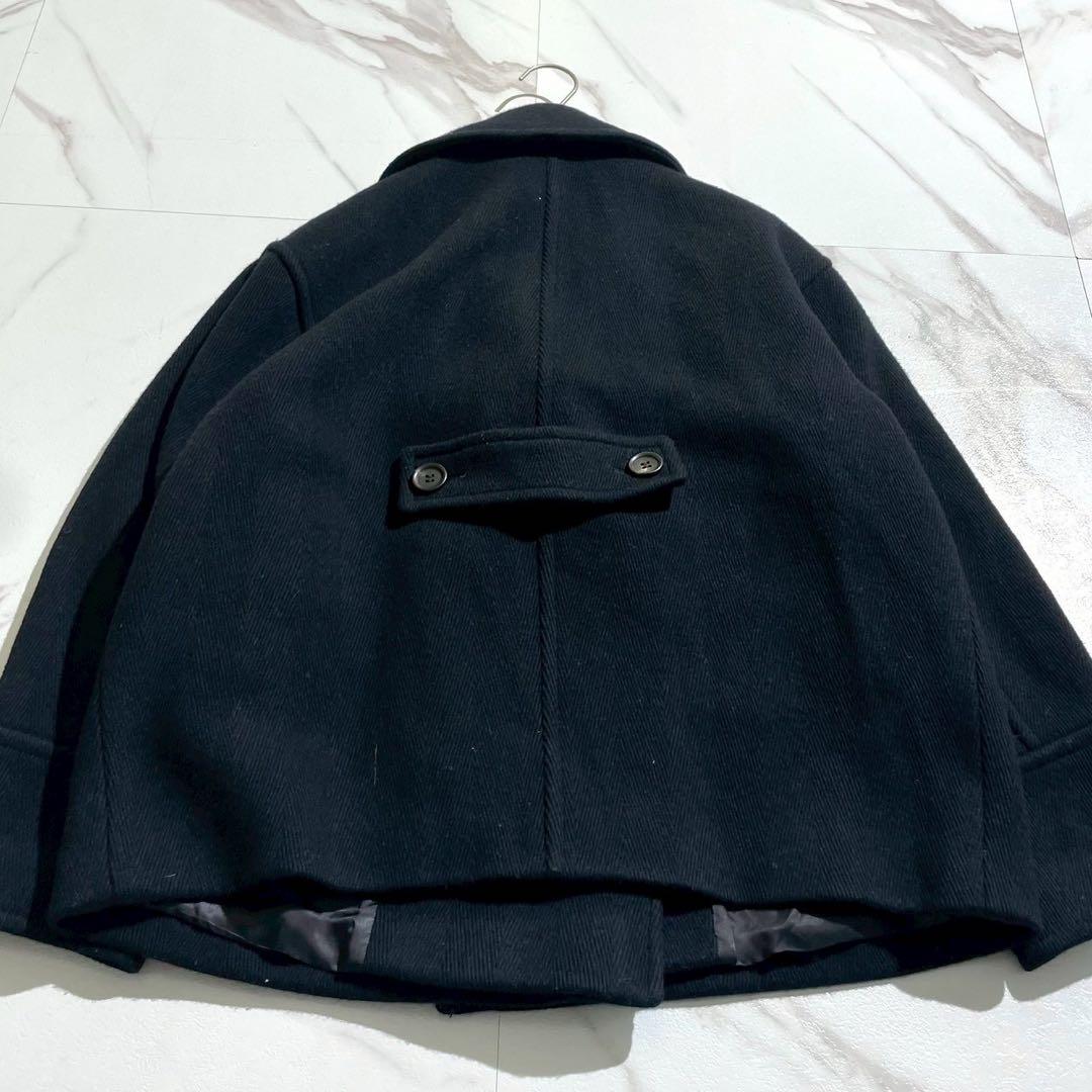 22AW✨ 23区 ヘリンボーンショートピーコート ネイビー ウール 完売品