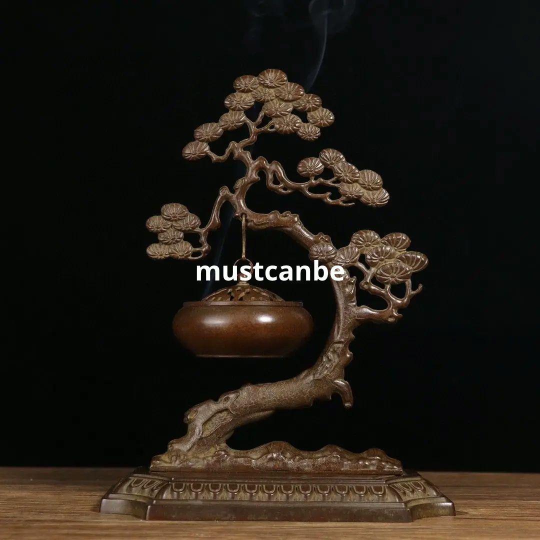 銅 細工 松迎客松弔炉を弔り 檀香を沈める香炉 香道具 工芸品 置物