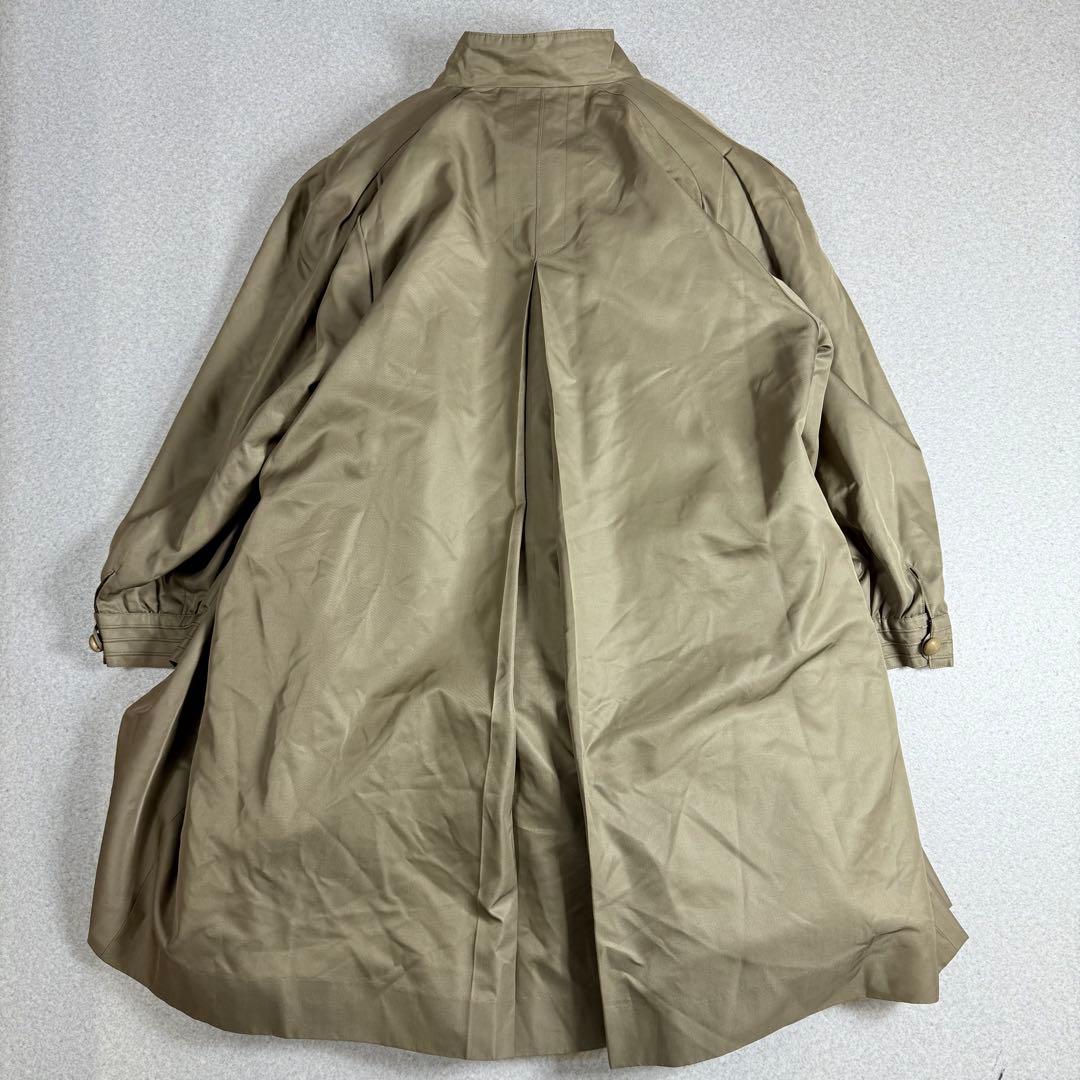 カネボウシルク　毛皮ライナー付き　スタンドカラー　ロングコート　ラム/ミンク　絹