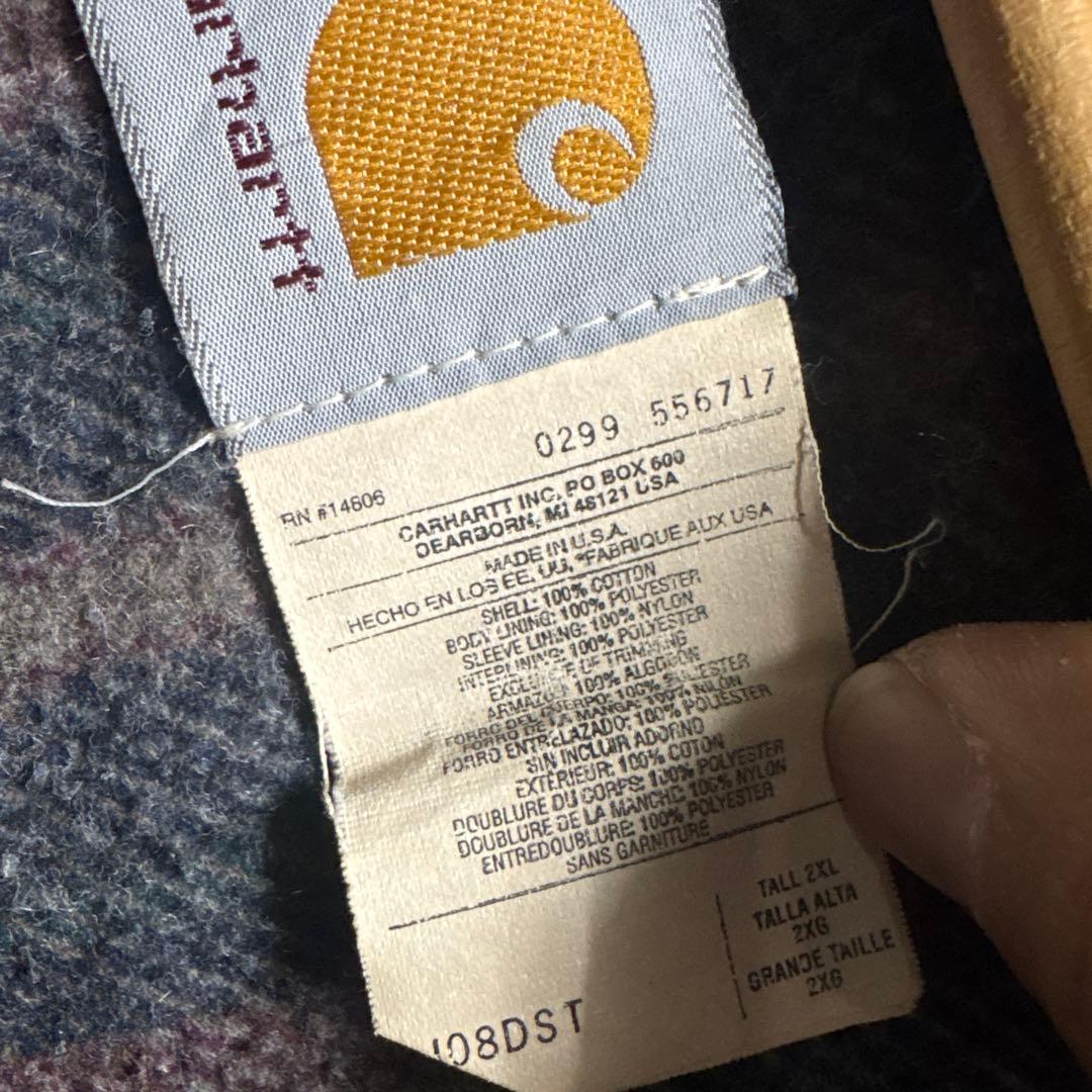 90'sカーハート　アクティブジャケット　デニム　XLサイズ　パーカー　usa製