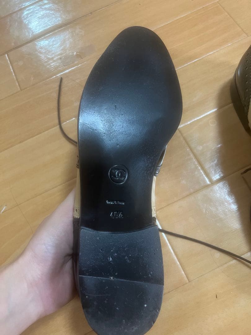 h*g様 シャネル　メンズシューズ ベージュ/黒