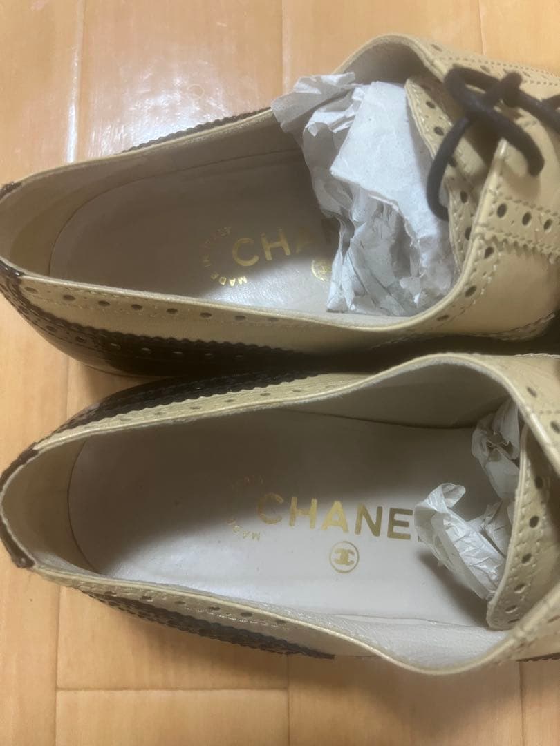 h*g様 シャネル　メンズシューズ ベージュ/黒