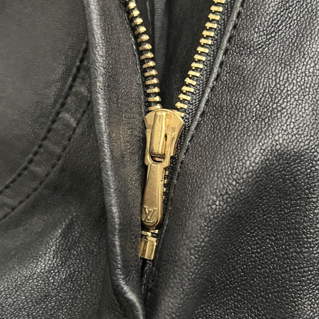 【希少✨最高級】ルイヴィトン　ラムレザー　パンツ　LVエンポスロゴ　黒　36