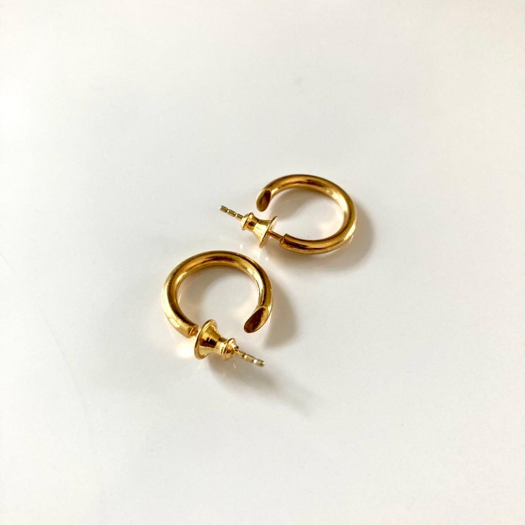 両耳　2.5×18mm ゴールド　18金　ピアス　シルバー925