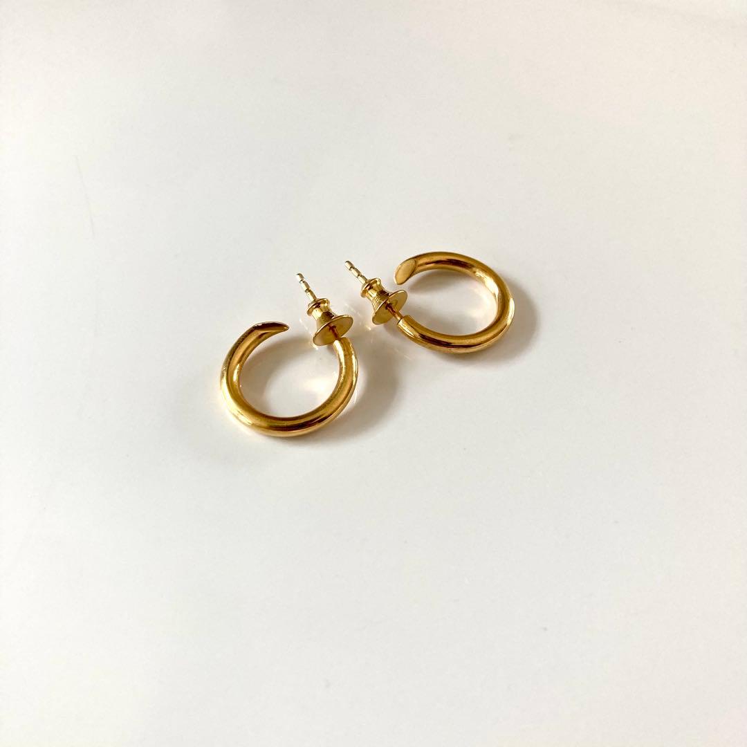 両耳　2.5×18mm ゴールド　18金　ピアス　シルバー925