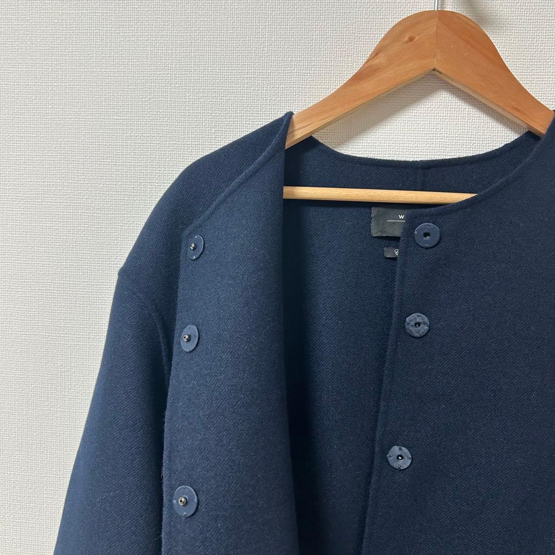 美品✨マックスマーラ　ノーカラーコート　クチートアマーノ　ネイビー　40