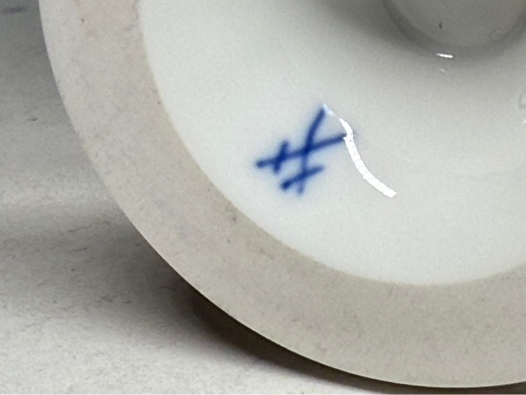 マイセン 金彩花紋様 白地 装飾花瓶 両持ち取手 フラワーベース