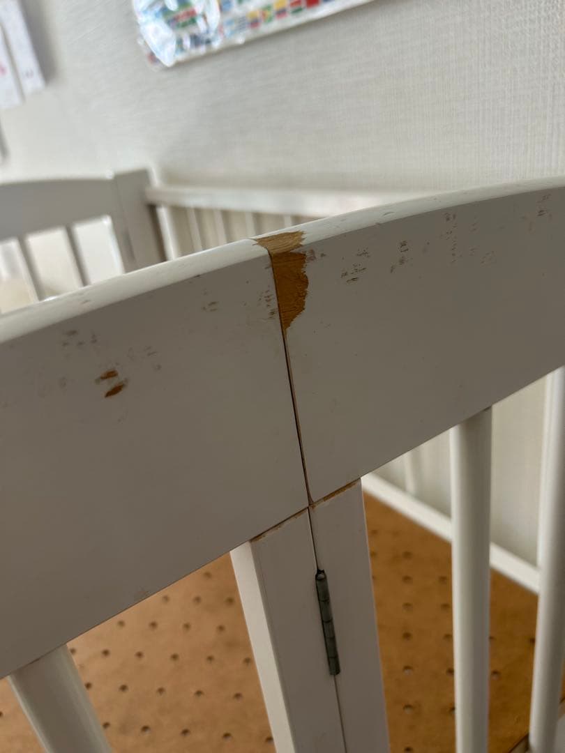 石崎家具 折りたたみベビーベッド ワンタッチハイベッド プチ スリーピー 白