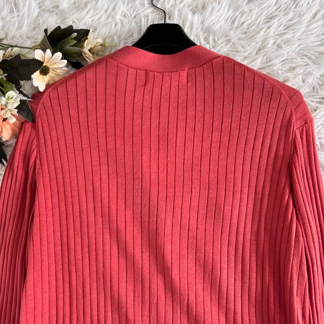 SOÉJU ソージュ シルク 混 リブ V ネック カーディガン