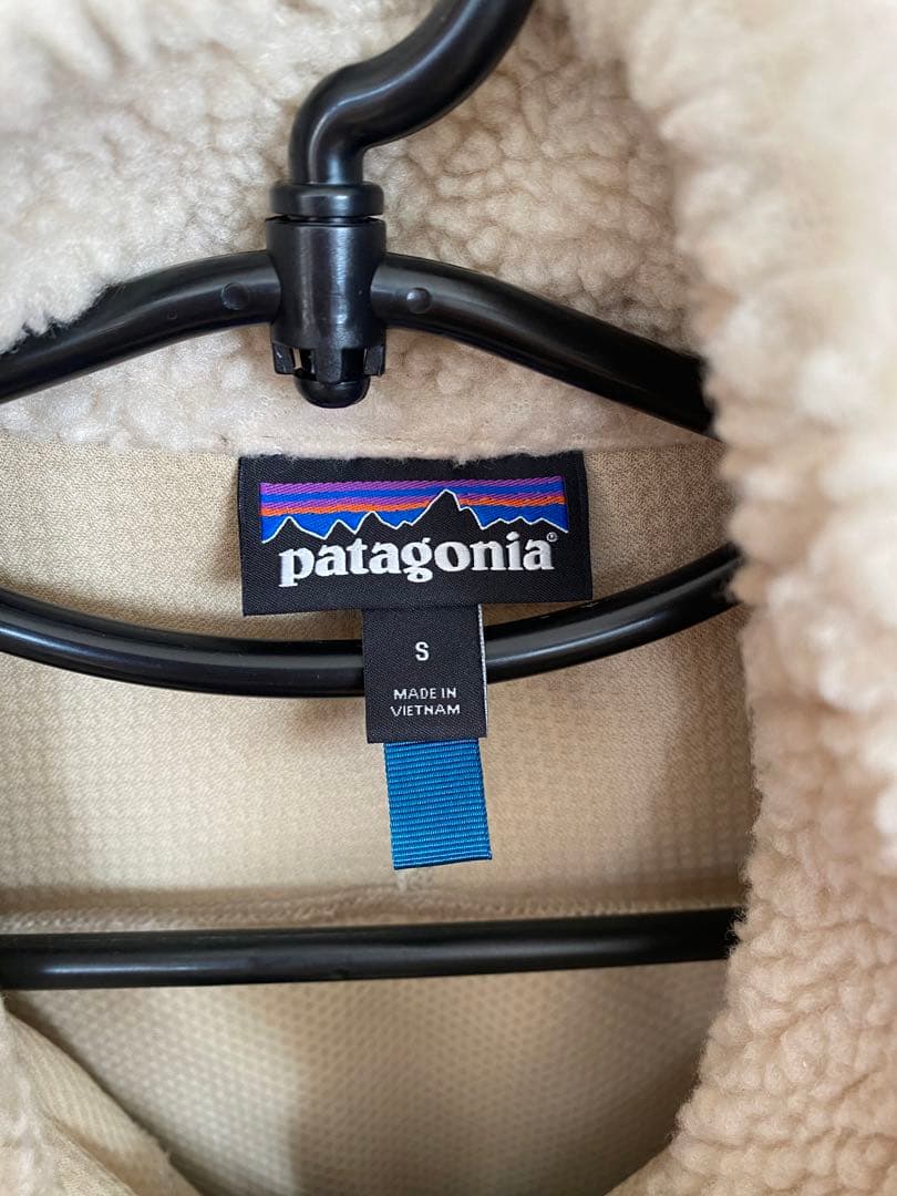 patagonia フリースベスト Sサイズ アイボリー/ネイビー